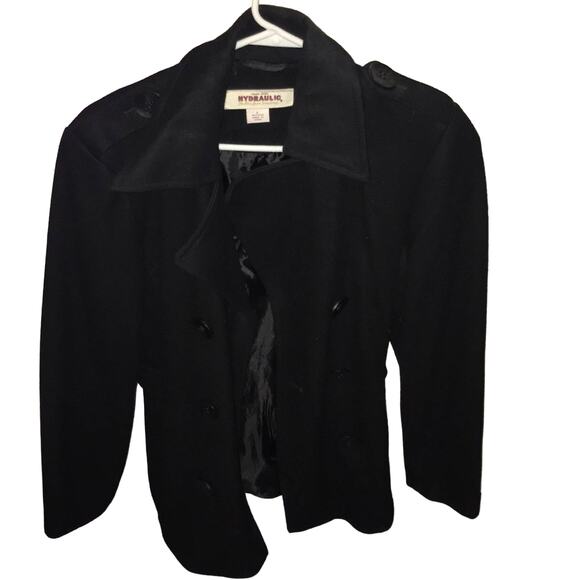 Hydraulic Pea coat black Juniors Large - Picture 1 of 5